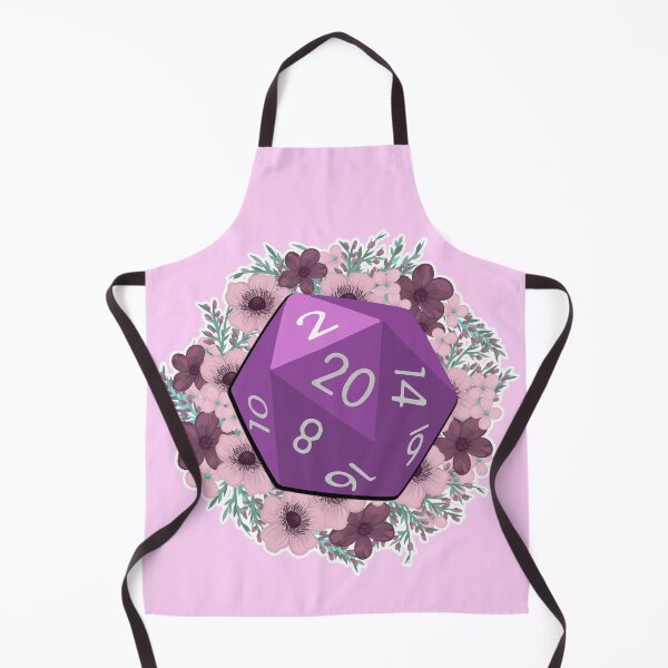 Item preview, D&D Dungeons and Dragons Purple Pink Flower D20 designed and sold by SuperUberLame.