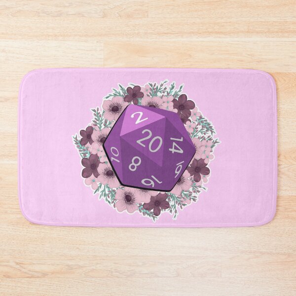 Item preview, D&D Dungeons and Dragons Purple Pink Flower D20 designed and sold by SuperUberLame.