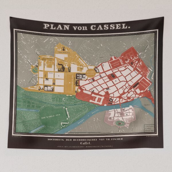Item preview, Vintage Kassel Germany Map (1850) designed and sold by BravuraMedia.