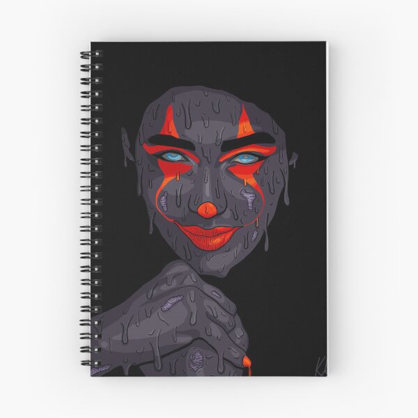 Item preview, Grime Art Orange Grey Clown Digital Art Print designed and sold by Krystian Stafford.