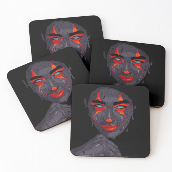 Item preview, Grime Art Orange Grey Clown Digital Art Print designed and sold by Krystian Stafford.