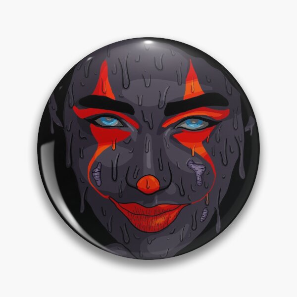 Item preview, Grime Art Orange Grey Clown Digital Art Print designed and sold by Krystian Stafford.