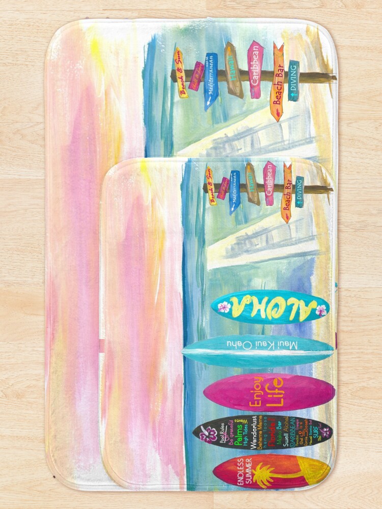 Alternate view of Surfboard Philosophy - Enjoy Life, Travel and Surf - Surfboard Wall Bath Mat