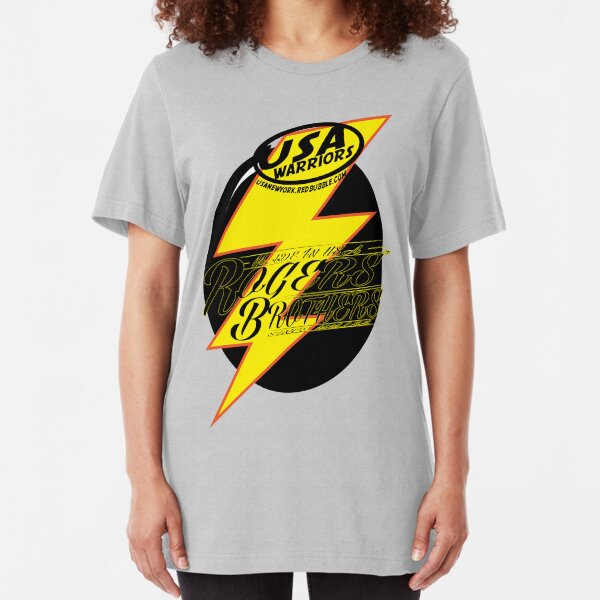 usa warriors bolt by rogers bros Slim Fit T-Shirt