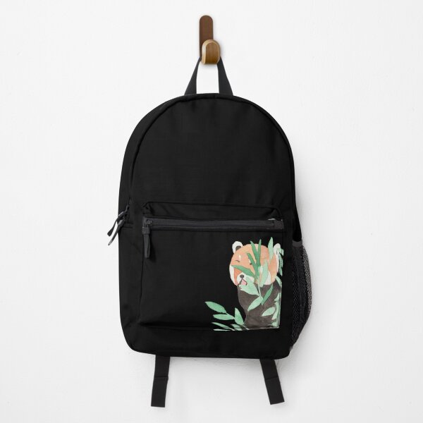 Item preview, A red panda hidden behind leaves, black designed and sold by Sonderblume.