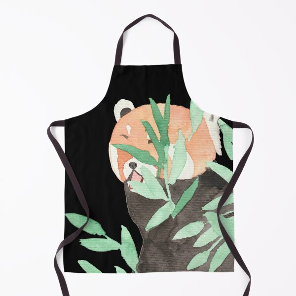 Item preview, A red panda hidden behind leaves, black designed and sold by Sonderblume.