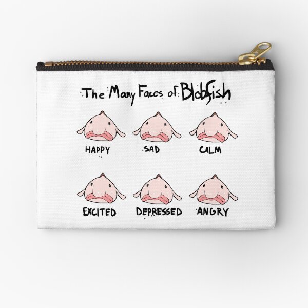 The Many Faces of Blobfish Zipper Pouch