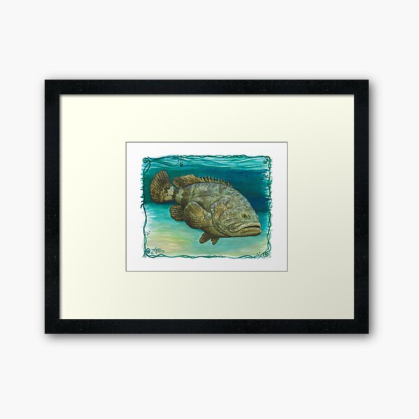 Item preview, "Goliath Grouper" by Amber Marine ~ Watercolor painting, art © 2016 designed and sold by Amber Marine ~ Wildlife Artist ~ © 2004-2021.