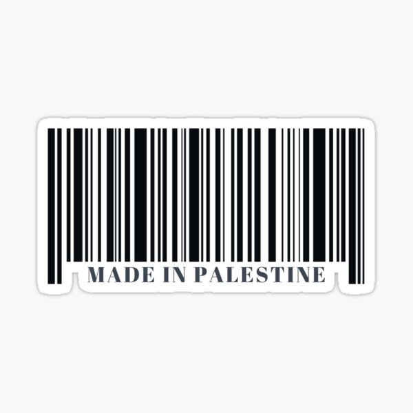 Made in Palestine Black Barcode Sticker