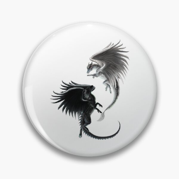 Aperçu de l'œuvre Dragons noirs et blancs avec des ailes d'ange créée et vendue par DragonsAngels.