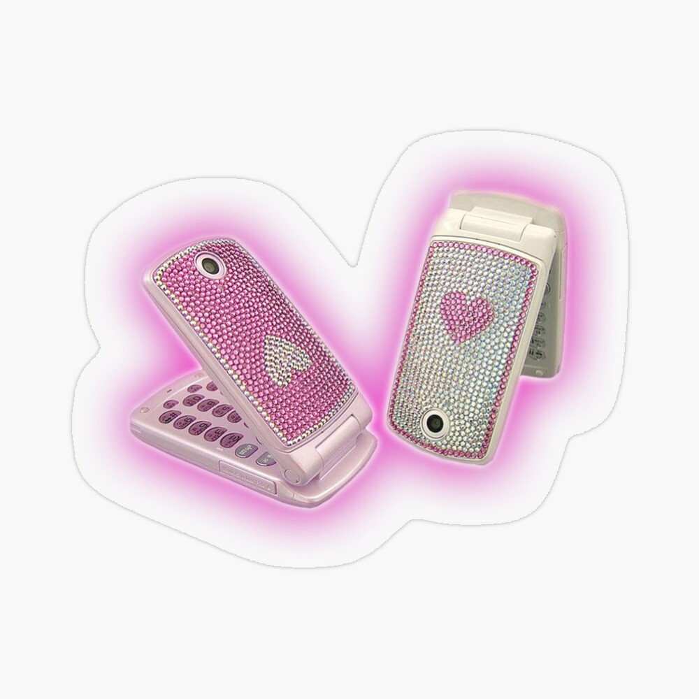 y2k cute flip phone - with quote Metal Print for Sale by elizastreet