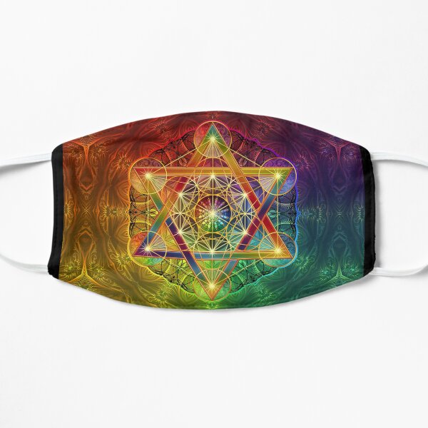 Metatron's Cube with Merkabah and Flower of Life Flat Mask