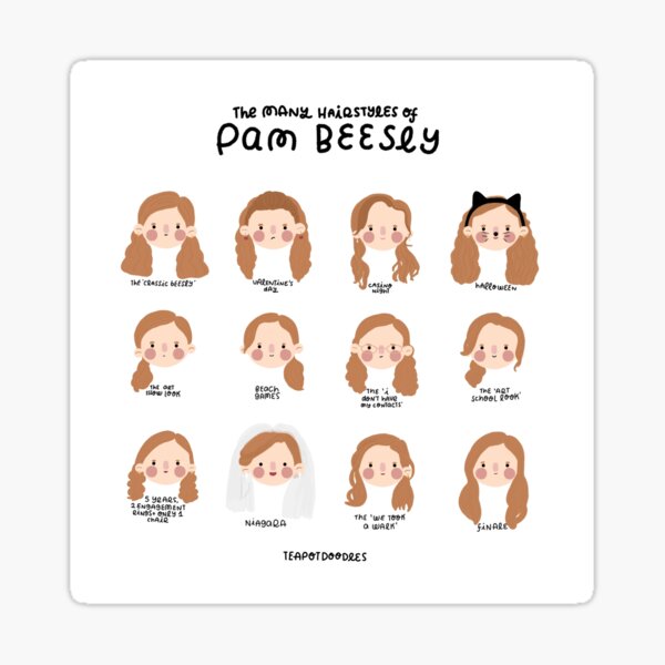 Pam Beesly (The Office) Hairstyles Sticker