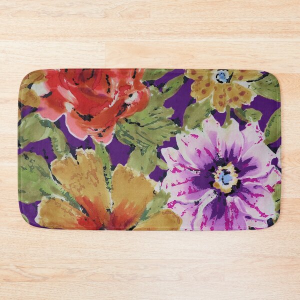 Item preview, Textured Flowers on Plum Ground designed and sold by Leslie Rogers Todder.