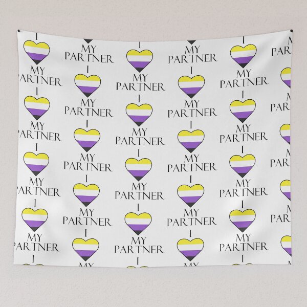 Item preview, I Love My Partner - Non-Binary Pride Flag designed and sold by Sleeping-Satan.