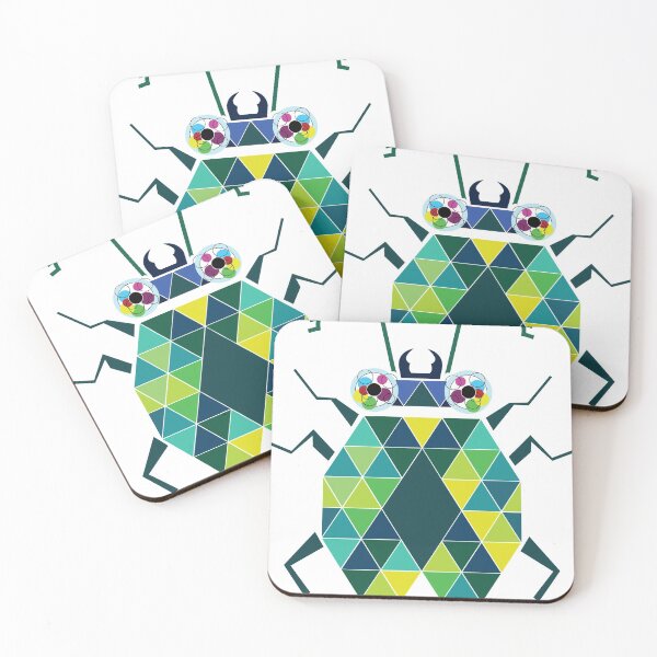 Item preview, A geometric beetle with crazy eyes designed and sold by Jaime Brash.
