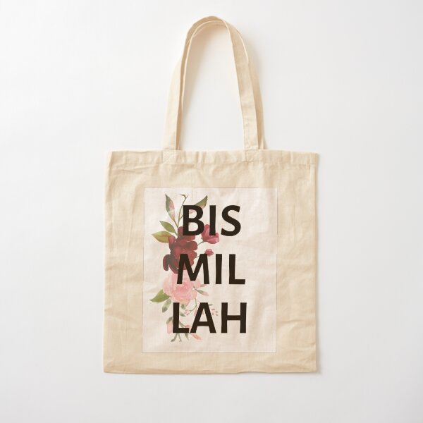 Floral Bismillah Cotton Tote Bag