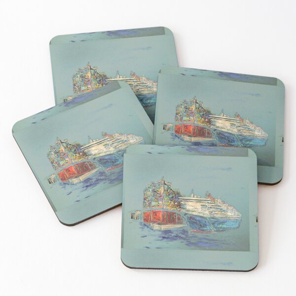 Item preview, Elbphilharmonie and Queen Mary in turquoise designed and sold by Nicole Leidenfrost.