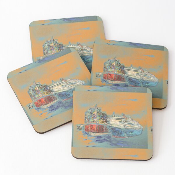 Item preview, Elbphilharmonie and Queen Mary on orange designed and sold by Nicole Leidenfrost.