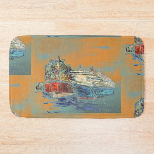 Item preview, Elbphilharmonie and Queen Mary on orange designed and sold by Nicole Leidenfrost.