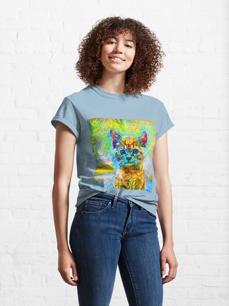 Thumbnail 4 of 7, Classic T-Shirt, Abstractions of abstract abstraction of cat designed and sold by blackhalt.