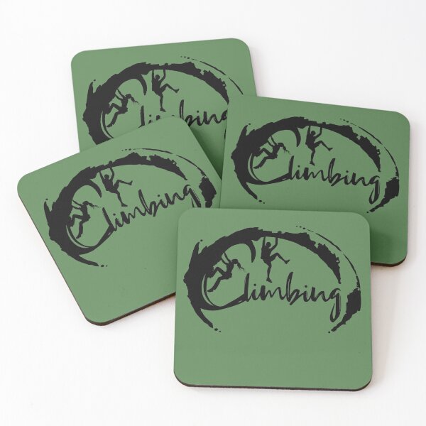 Item preview, Rock climbing lettering with climber and female climber climbing gift bouldering designed and sold by MadandMean.