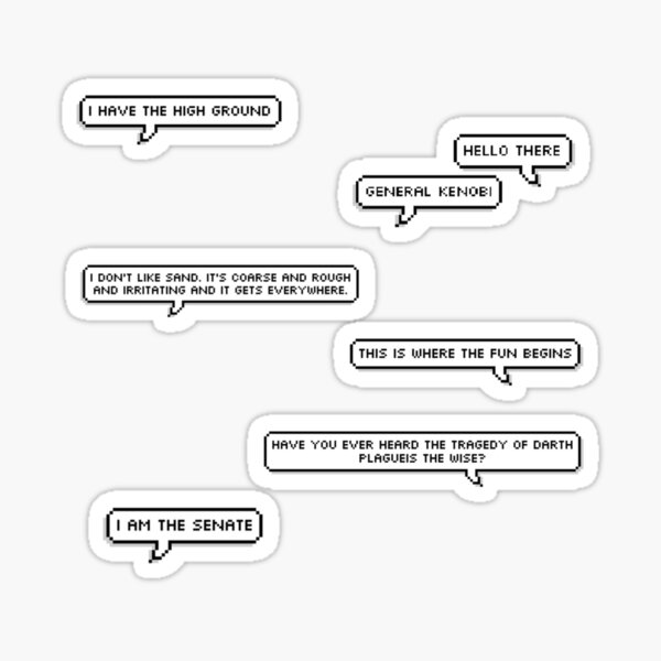 star wars prequels quote pack Sticker