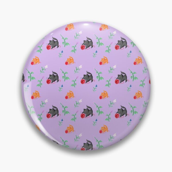 Item preview, Copy of Cute Cat playing with ball of yarn and catnip pattern purple designed and sold by Uwaki.