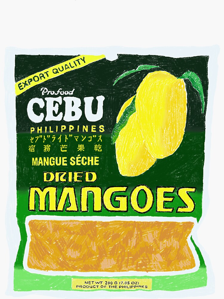 "Cebu Dried Mangoes Illustration" Sticker for Sale by zennybenny1