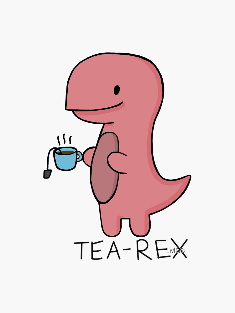 "Tea-Rex" Sticker by 1MG8 | Redbubble