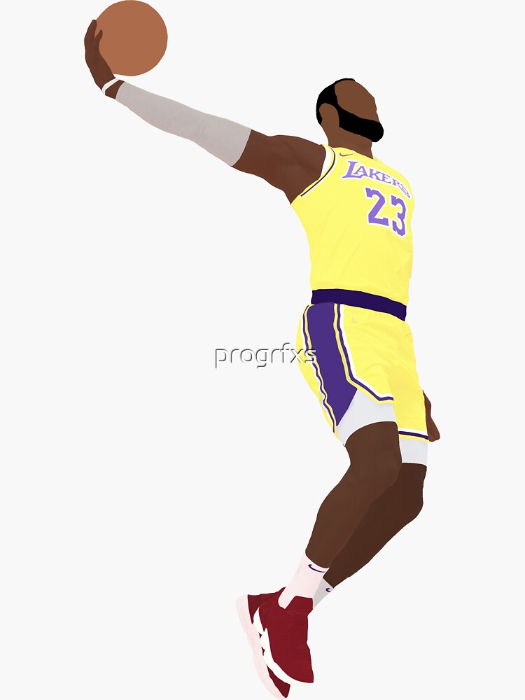  Lebron  James Dunk  Cartoon Vector Sticker by progrfxs 