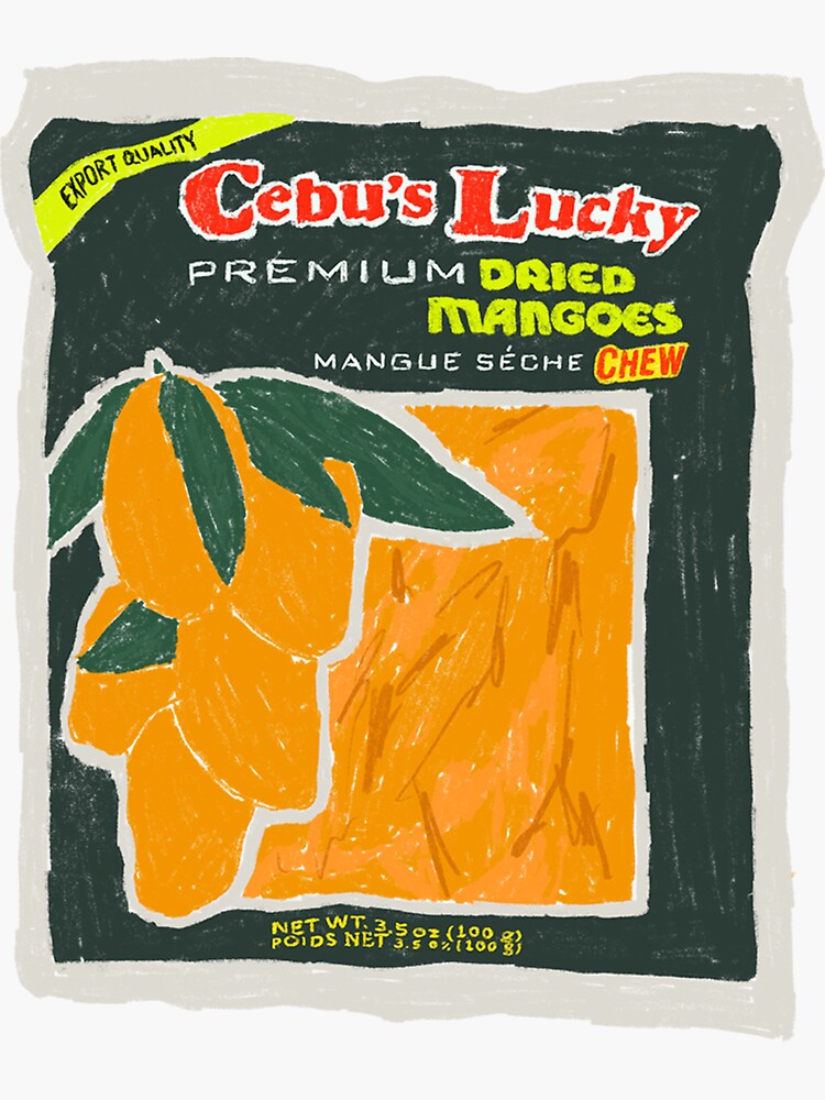Cebu's Lucky Dried Mangoes Illustration Sticker for Sale by
