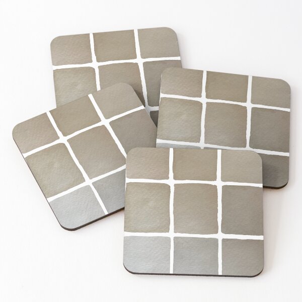 Item preview, Soothing Hand Painted Neutral Watercolor Windowpane Rectangles Desert Brown Gray designed and sold by LADGraphics.