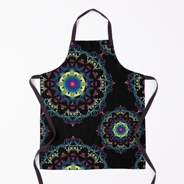 Item preview, Abstract mandala-pattern on the black background designed and sold by MandalaFlowerArt.