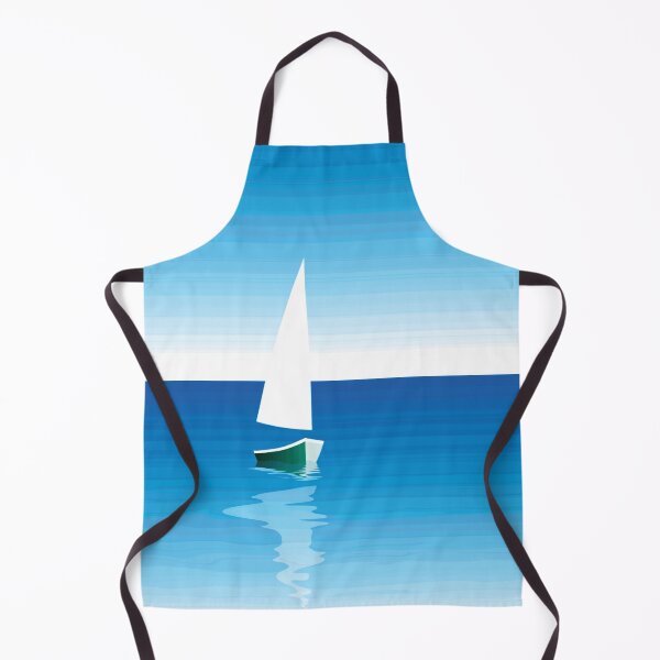 Item preview, Green Sailing Boat on Calm Blue Sea designed and sold by QuarterMoon.