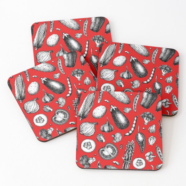 Item preview, Mixed Vegetable Toile designed and sold by Pixelchicken.