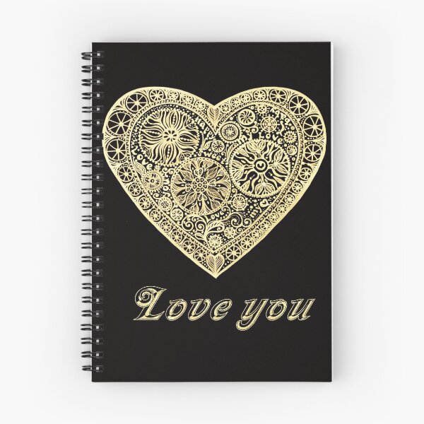 Item preview, golden heart I love you designed and sold by MandalaFlowerArt.