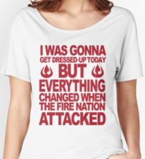 Blame the Fire Nation- red Women's Relaxed Fit T-Shirt