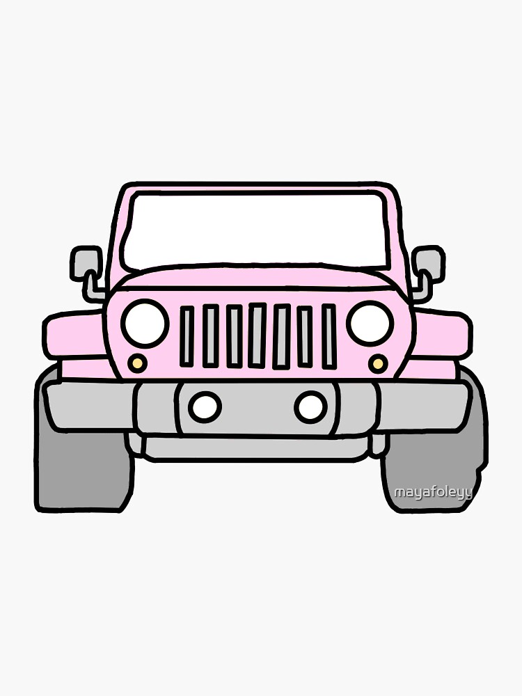 "Pink Jeep" Sticker for Sale by mayafoleyy Redbubble