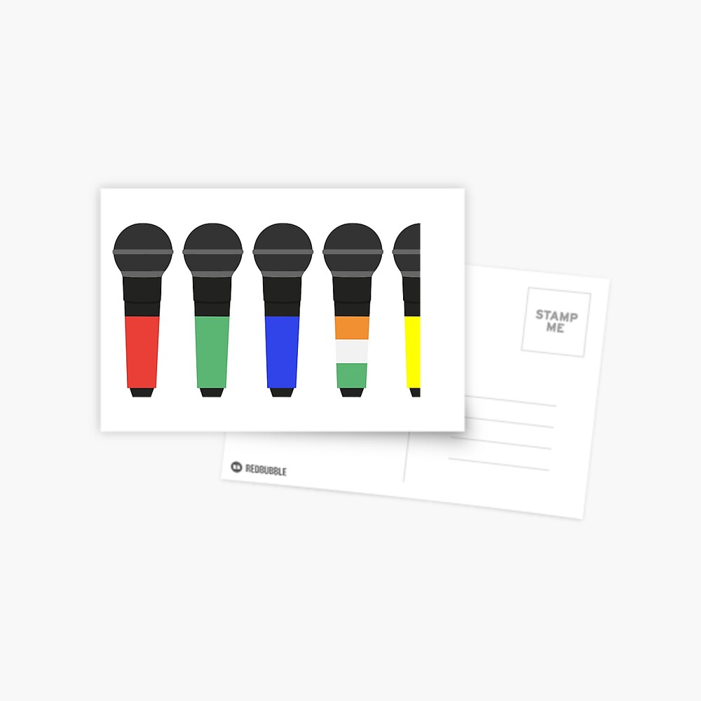 "one direction microphone colors" Postcard for Sale by disneysminnie