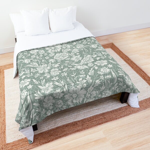 Green Floral Comforter