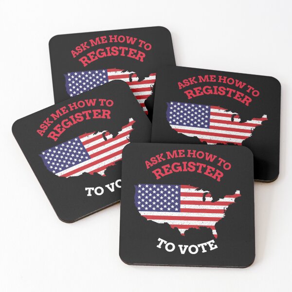Item preview, Us Elections Vintage American Map Flag "Ask me how to register to vote" designed and sold by TamGustam.
