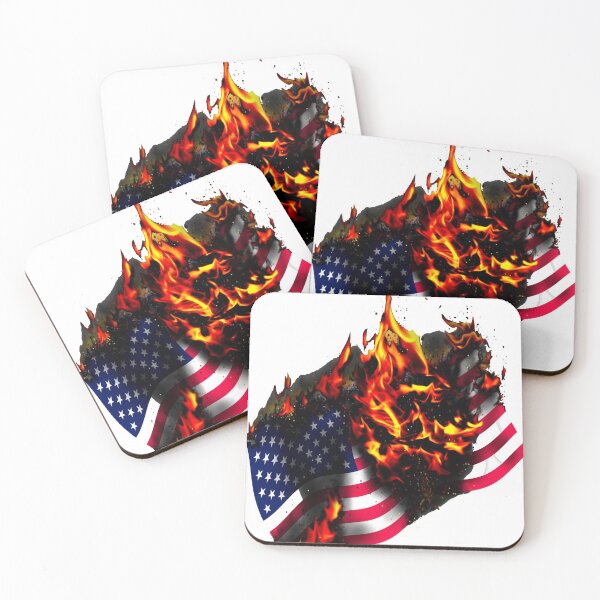 Item preview, Burning American Flag designed and sold by WhiteWreath.