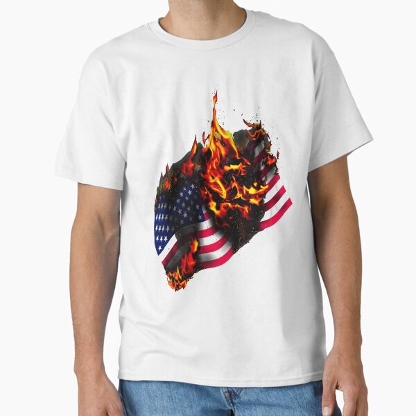Aperçu de l'œuvre Drapeau américain en feu créée et vendue par WhiteWreath.