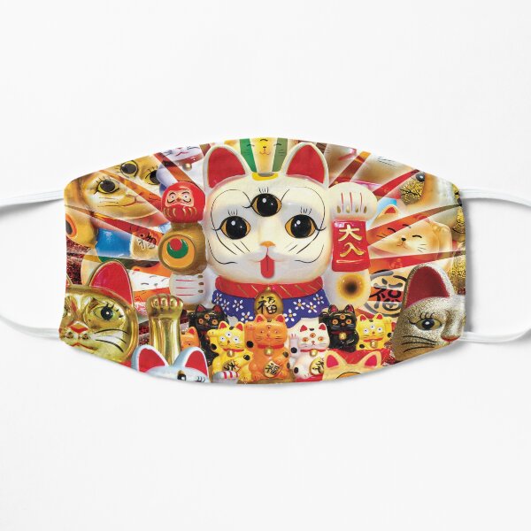 Lucky Cat Woke Up Flat Mask