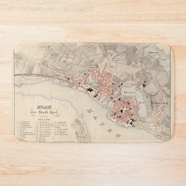 Item preview, Vintage Kiel Germany Map (1858) designed and sold by BravuraMedia.