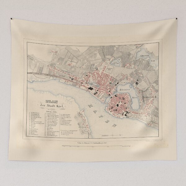 Item preview, Vintage Kiel Germany Map (1858) designed and sold by BravuraMedia.
