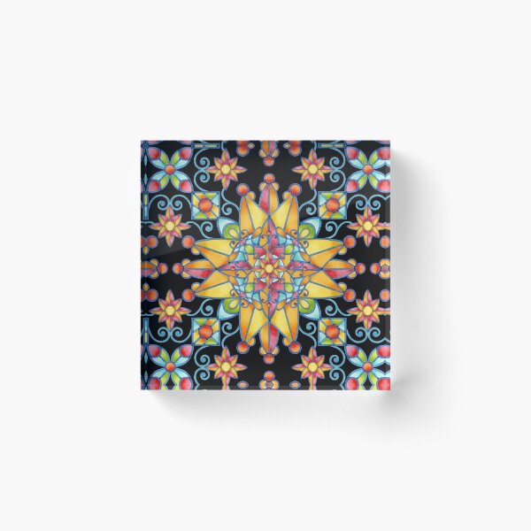 Prismatic Sunburst Acrylic Block