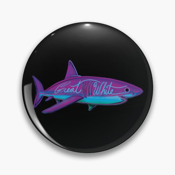 Item preview, Great White Shark Retrowave designed and sold by bslatecreations.
