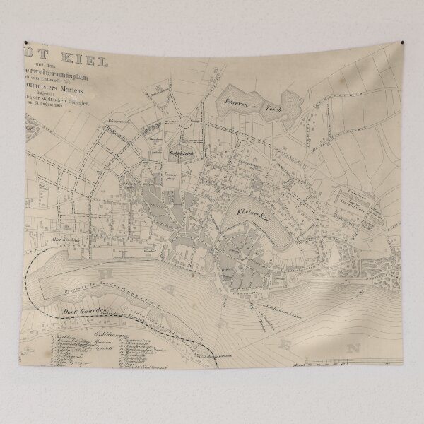 Item preview, Vintage Map of Kiel Germany (1869) designed and sold by BravuraMedia.